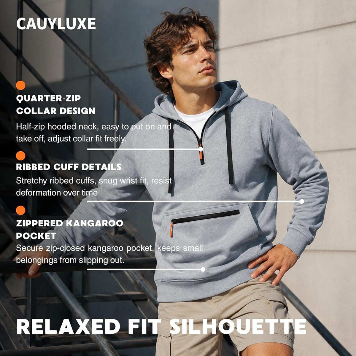 Tactical Hoodies for Men Comfy Quarter Zip Pullover with Multi Pockets