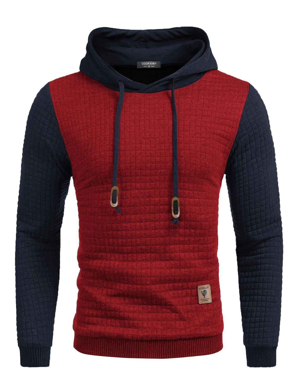 COOFANDY Mens Hooded Sweatshirt Casual Long Sleeve Drawstring Waffle Knit Pullover Hoodies
