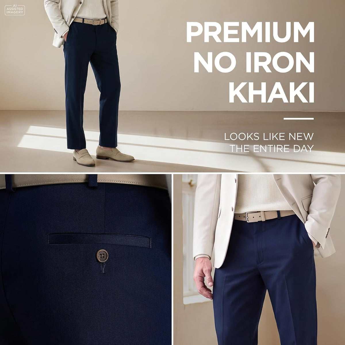 Haggar Men's Classic Fit Premium No Iron Khaki Pant