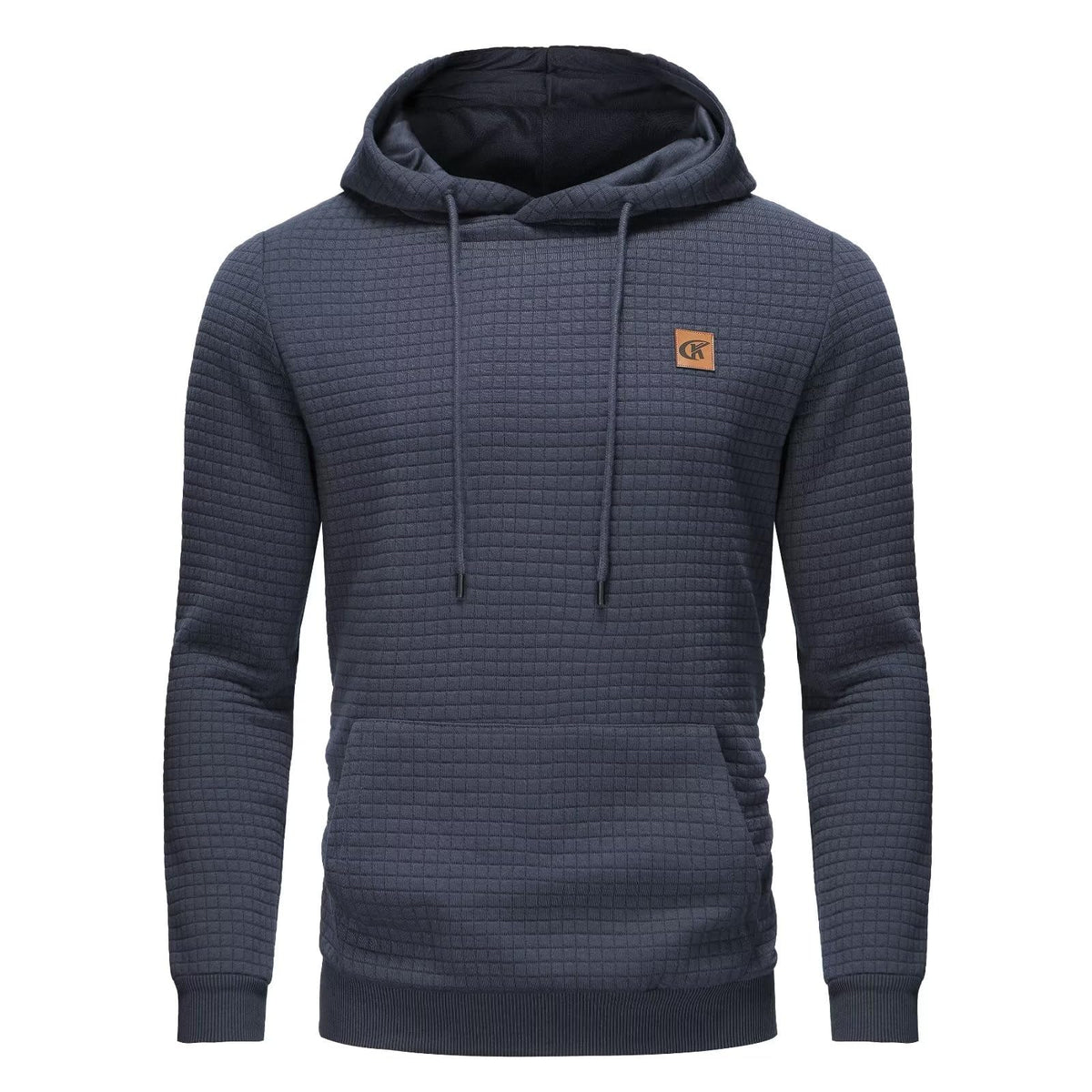 Yundobop Men's Pullover Hoodies Plaid Jacquard with Kangaroo Pocket