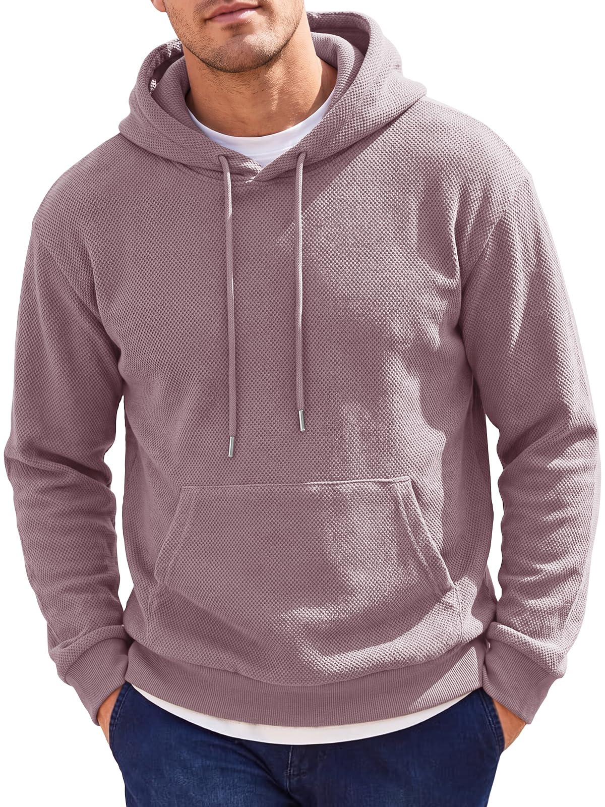 Runcati Mens Casual Hoodies Long Sleeve Pullover Sweatshirts with Pocket