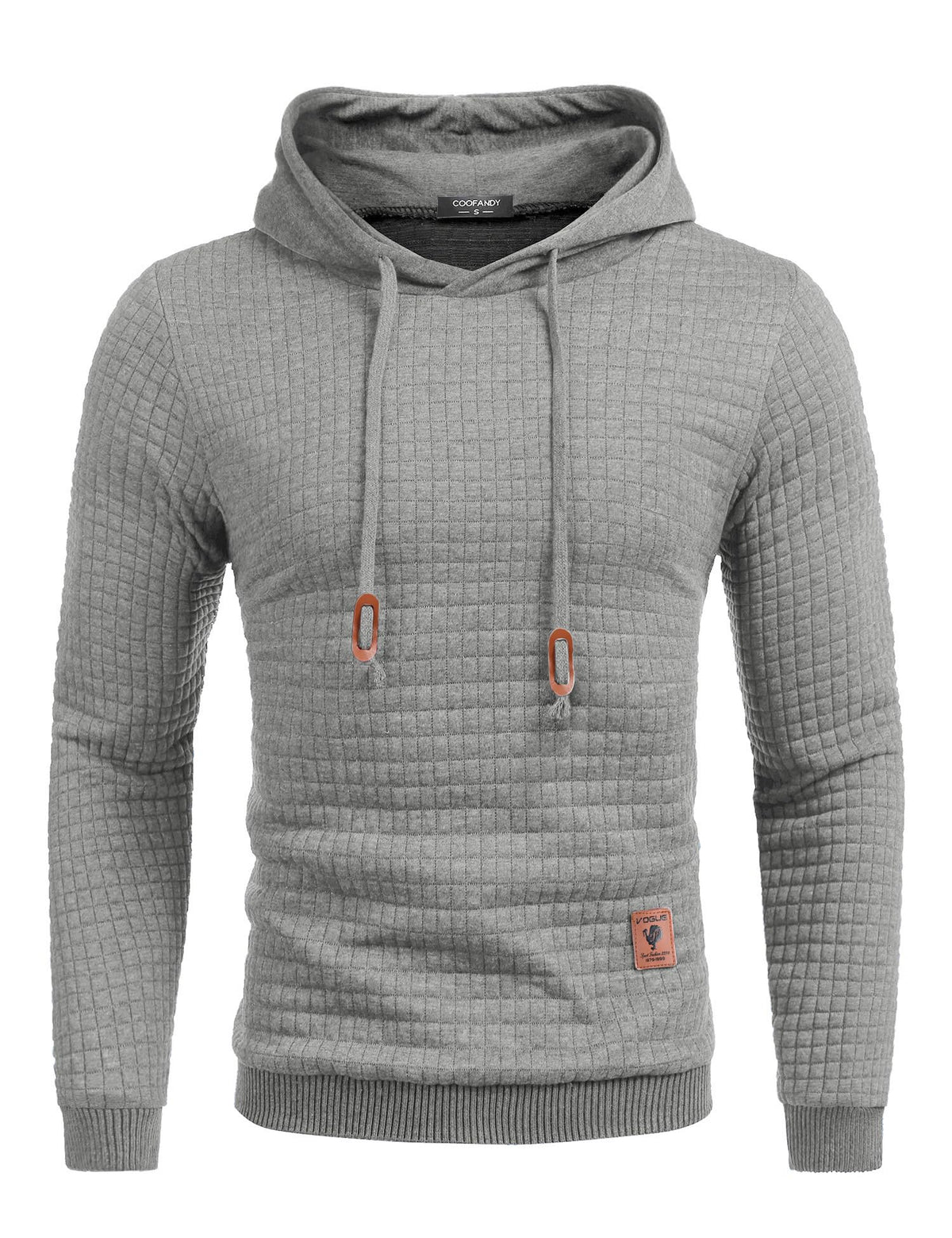 COOFANDY Mens Hooded Sweatshirt Casual Long Sleeve Drawstring Waffle Knit Pullover Hoodies