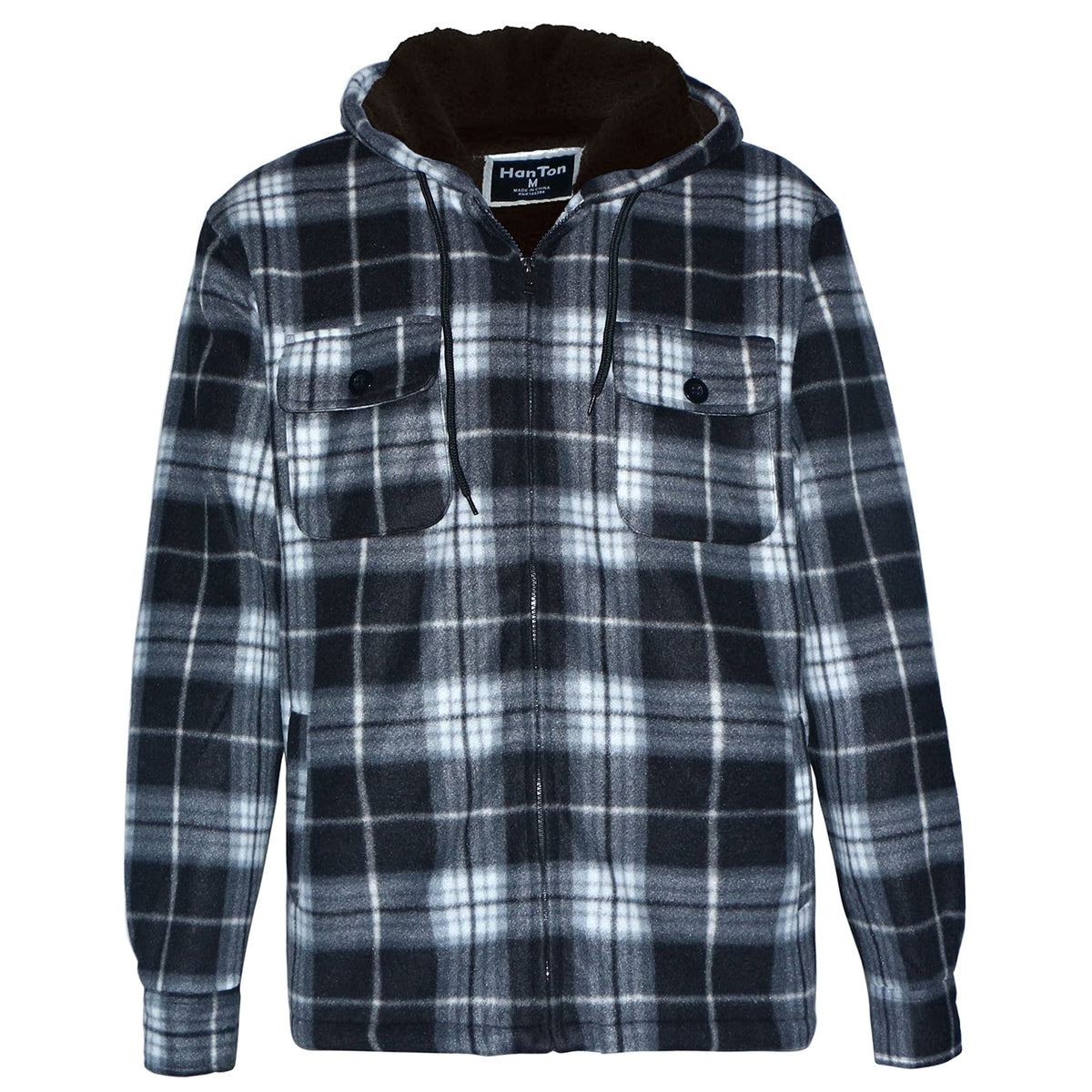 Gary Com Heavyweight Sherpa Hoodies for Men, Thick Fleece Lined Full Zip Up Winter Warm Sweatshirts Work Jackets