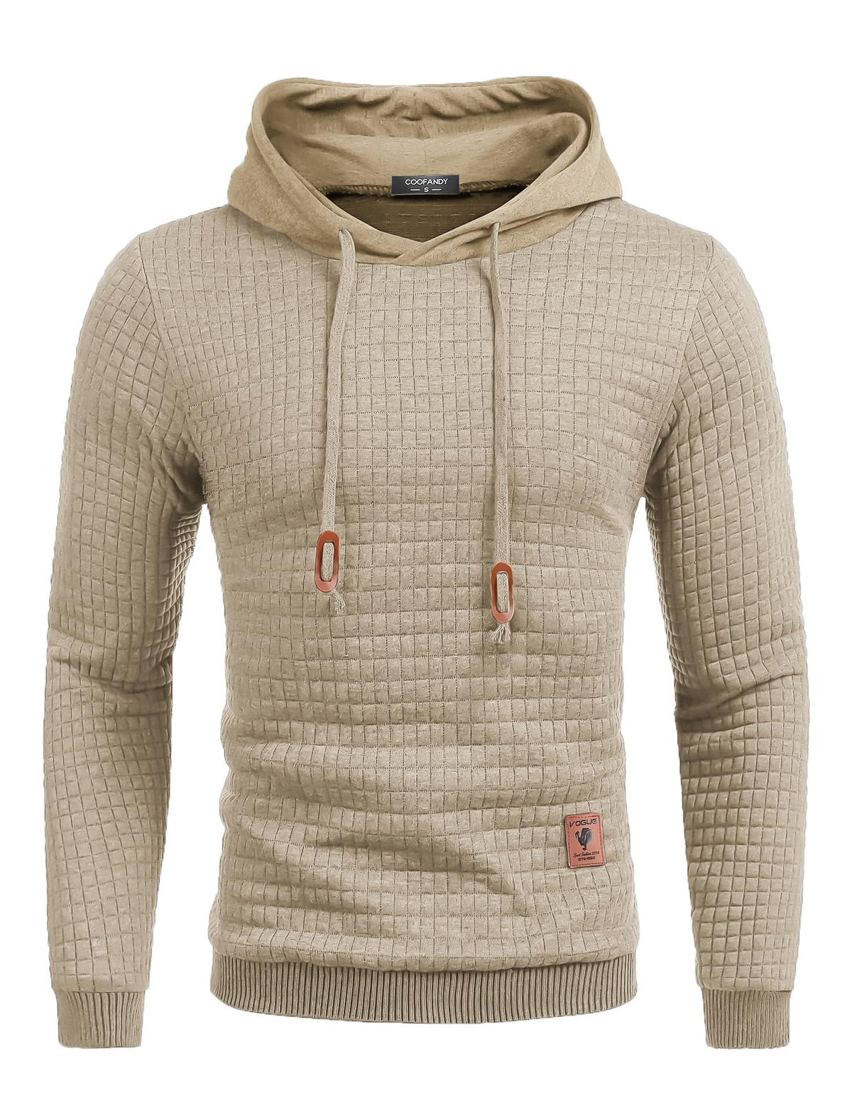COOFANDY Mens Hooded Sweatshirt Casual Long Sleeve Drawstring Waffle Knit Pullover Hoodies