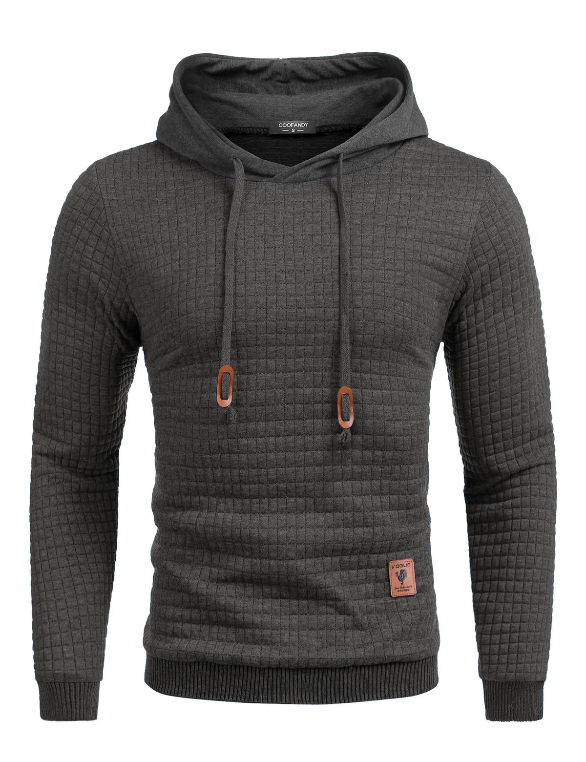COOFANDY Mens Hooded Sweatshirt Casual Long Sleeve Drawstring Waffle Knit Pullover Hoodies