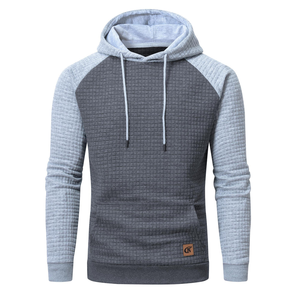 Yundobop Men's Pullover Hoodies Plaid Jacquard with Kangaroo Pocket