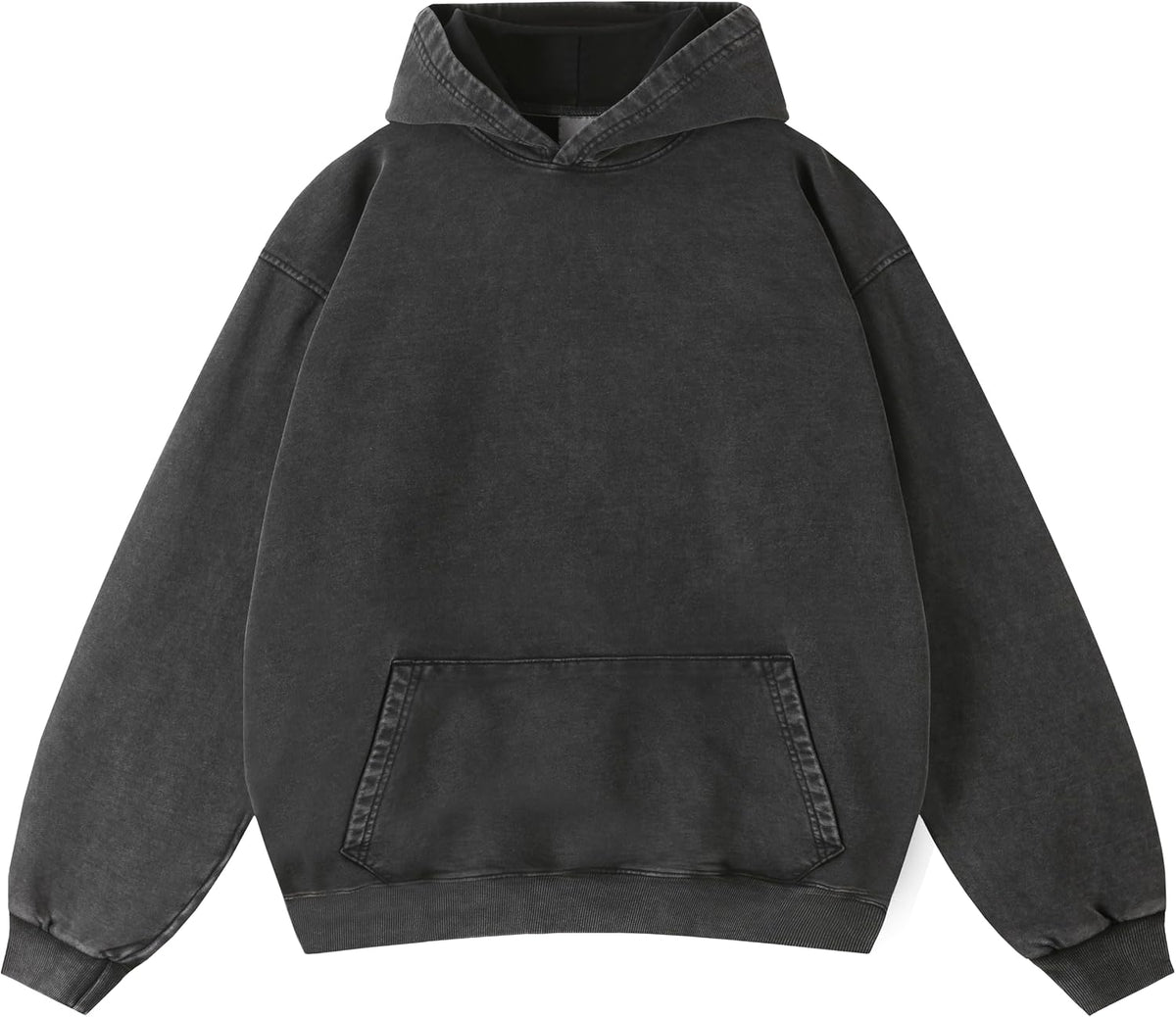 Men Oversized Acid Wash Hoodie Vintage Heavyweight Cotton Top