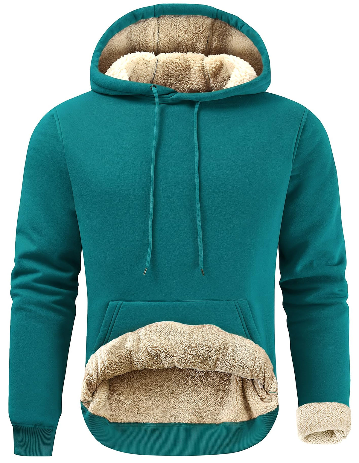 Gesean Men's Cotton Fleece Pullover Hoodie Sherpa Warm Hooded Sweatshirt