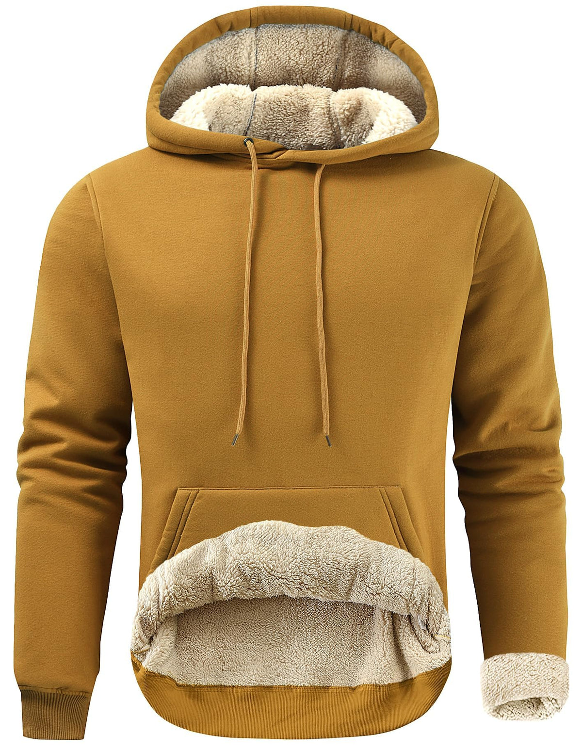 Gesean Men's Cotton Fleece Pullover Hoodie Sherpa Warm Hooded Sweatshirt