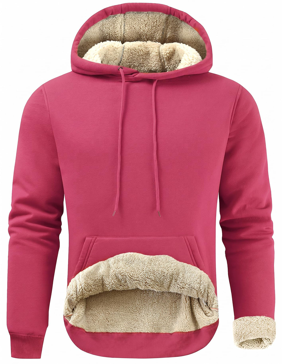 Gesean Men's Cotton Fleece Pullover Hoodie Sherpa Warm Hooded Sweatshirt