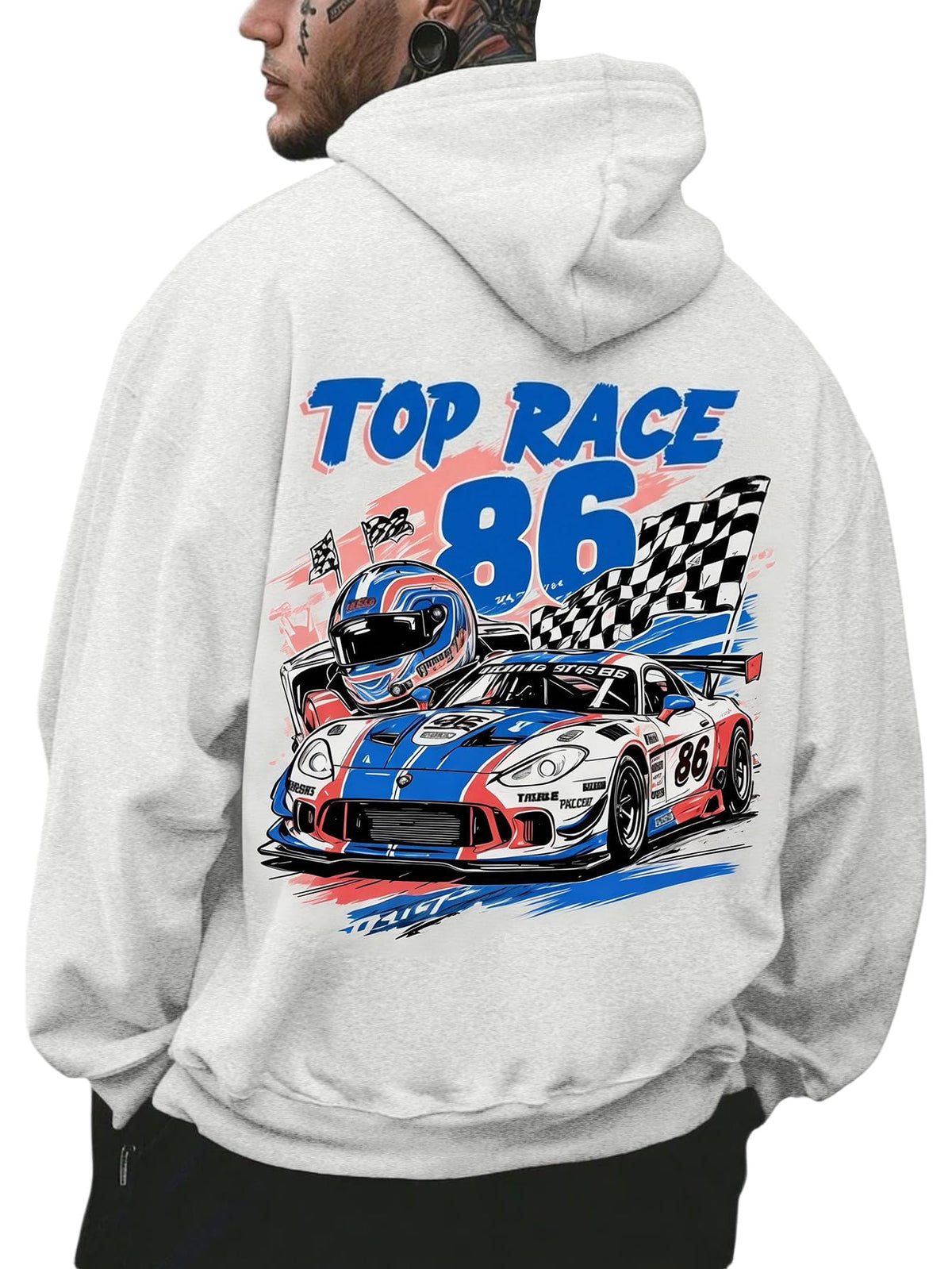 RoseSeek Men's Vintage Graphic Car Hoodies Long Sleeve Thermal Sweatshirts