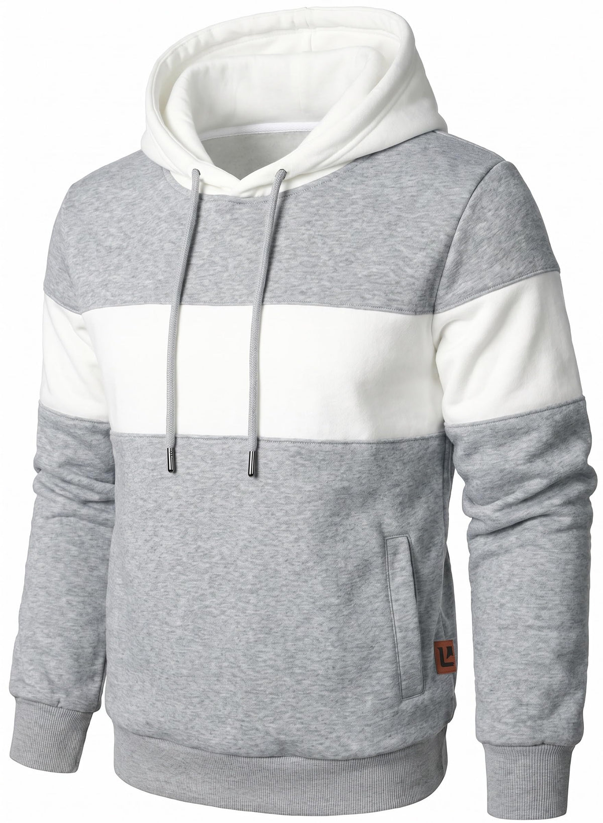 Mens Classic Color Block Hoodie Pullover Casual Fleece Sweatshirt