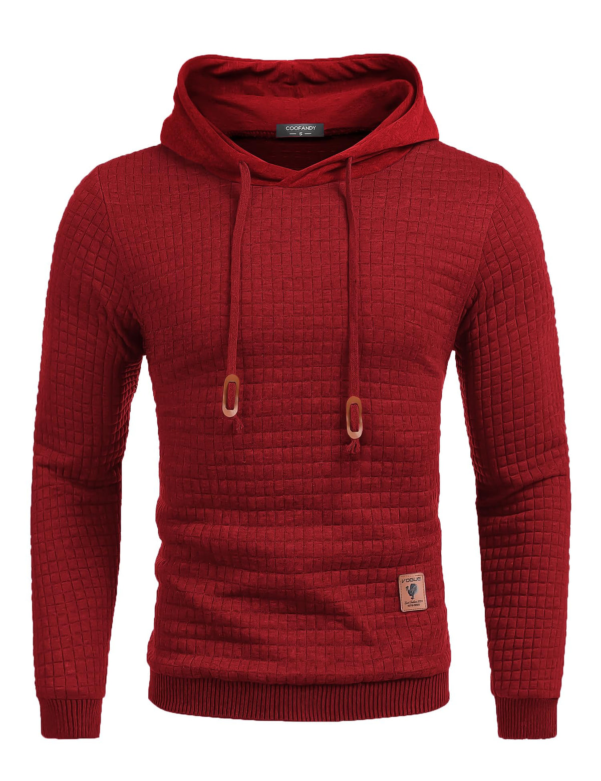 COOFANDY Mens Hooded Sweatshirt Casual Long Sleeve Drawstring Waffle Knit Pullover Hoodies