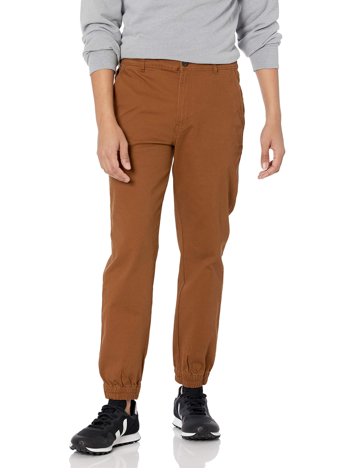 Amazon Essentials Men's Straight-Fit Chino Jogger Pants with Elastic Waist and Pockets