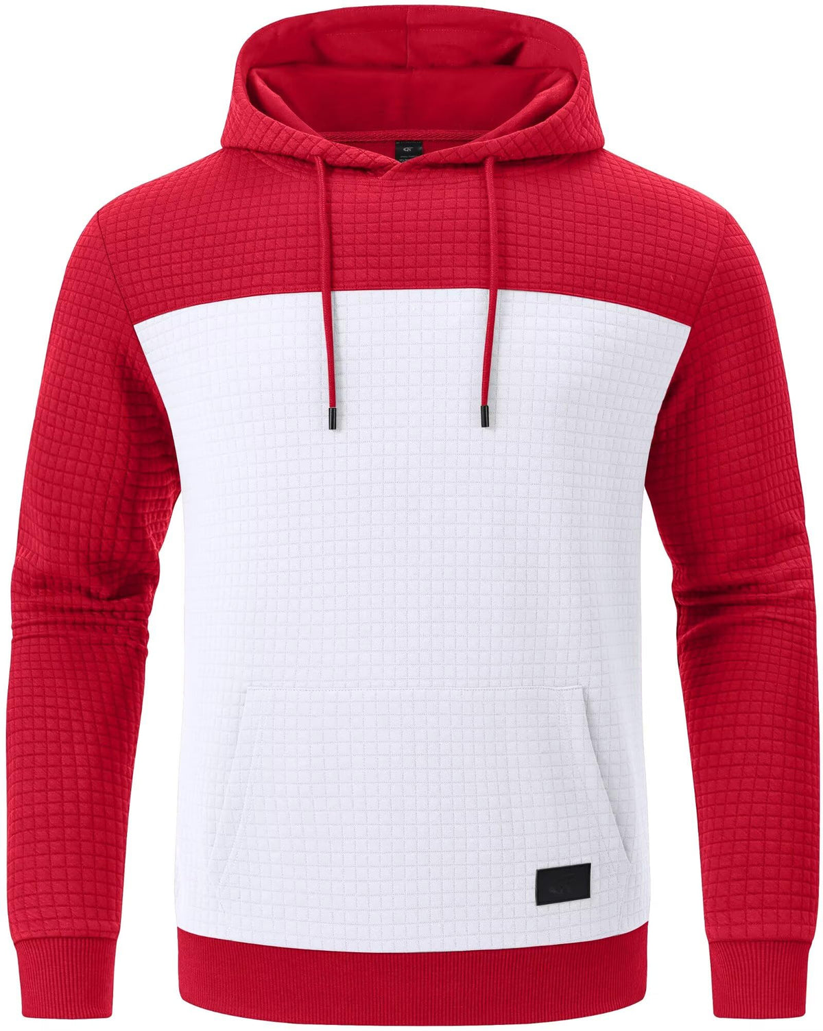 Yundobop Men's Pullover Hoodies Plaid Jacquard with Kangaroo Pocket