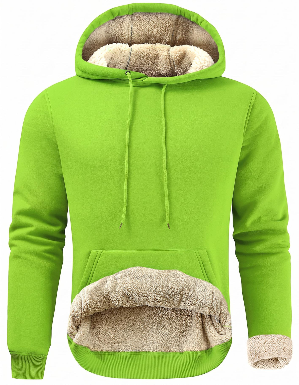 Gesean Men's Cotton Fleece Pullover Hoodie Sherpa Warm Hooded Sweatshirt