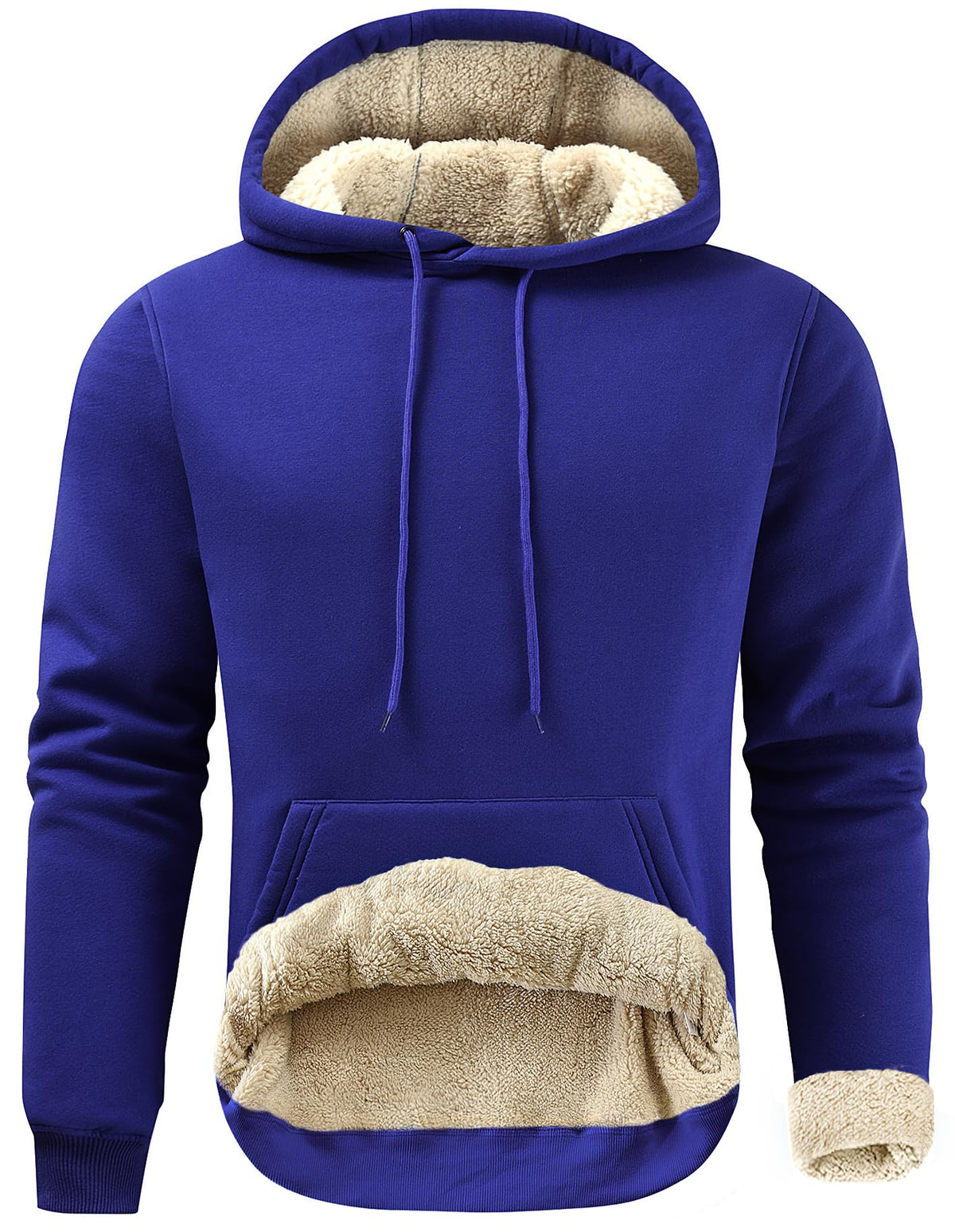 Gesean Men's Cotton Fleece Pullover Hoodie Sherpa Warm Hooded Sweatshirt