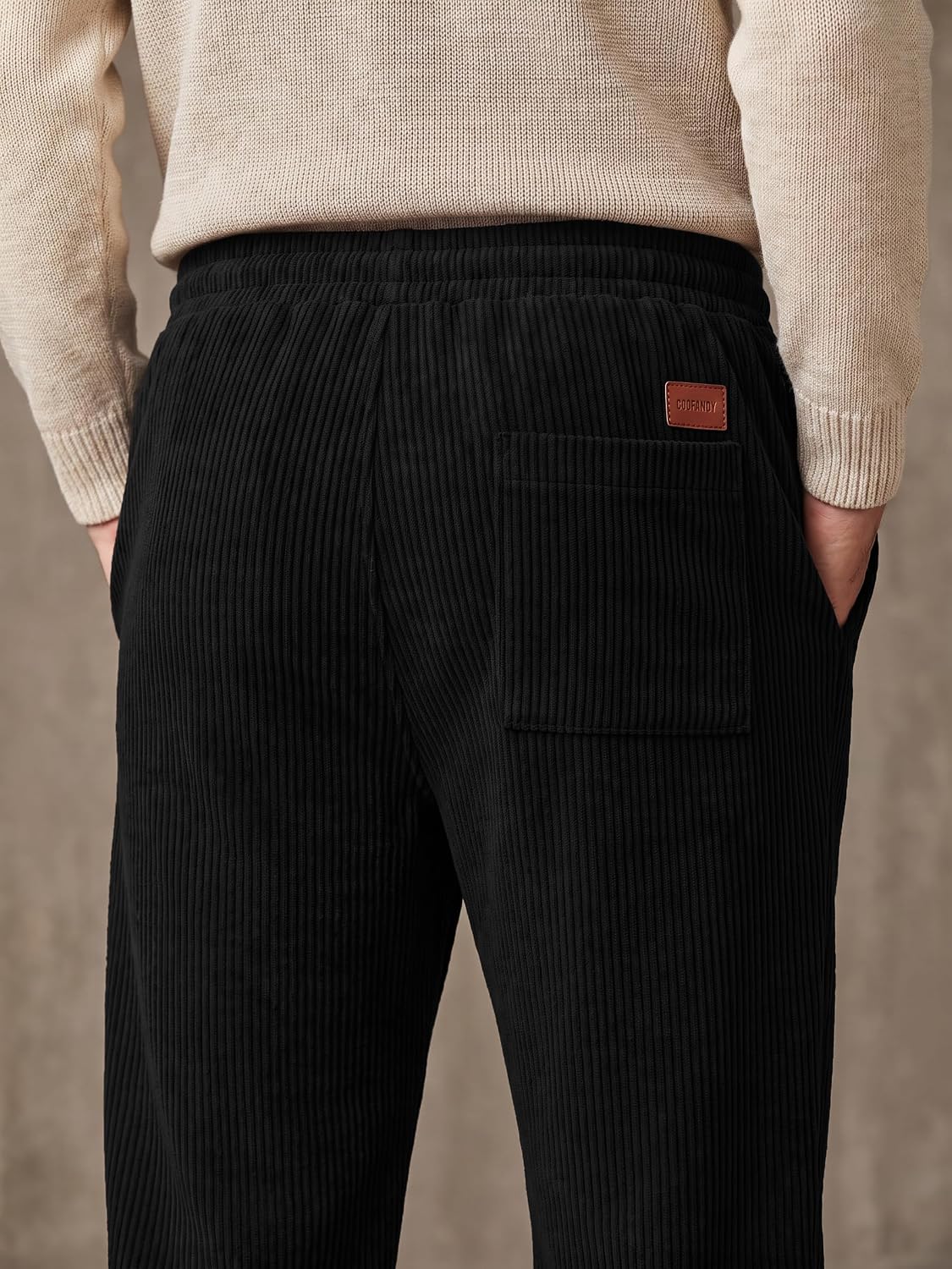 COOFANDY Men's Lightweight Corduroy Pants Relaxed Drawstring Sweatpants