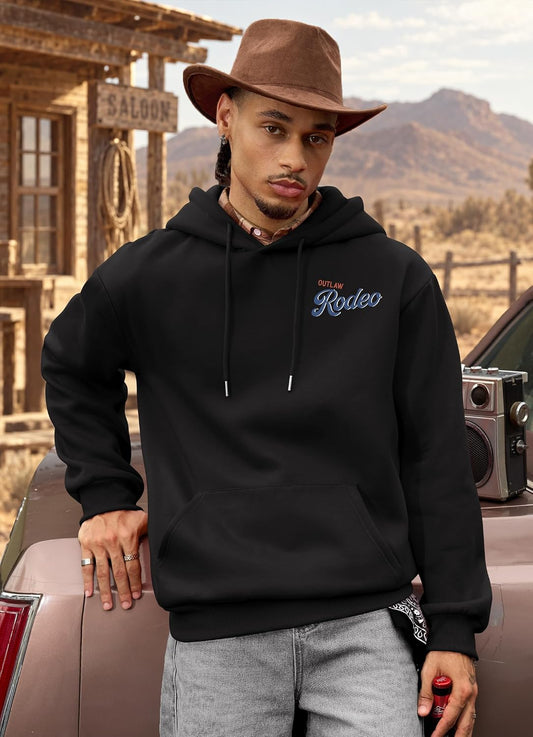 Herberton Mens Western Graphic Hoodie Fleece-Lined Unisex Sweatshirt