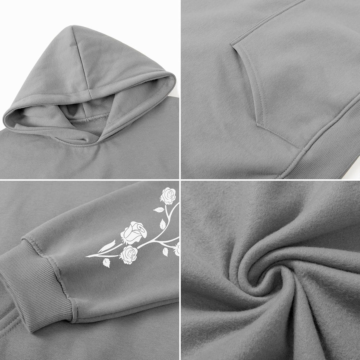 Sulayesh Rose Floral Graphic Hoodie for Men Aesthetic Japanese Cool Hoodies Oversized Trendy Streetwear Pullover Sweatshirt