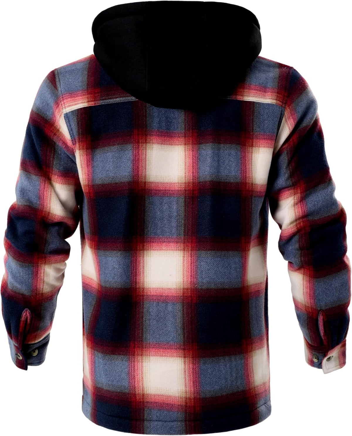 Gary Com Heavy Thick Flannel Plaid Jacket Sherpa Fleece Lined Hoodies for Men Zip Up Winter Warm Coat Zipper Sweatshirt