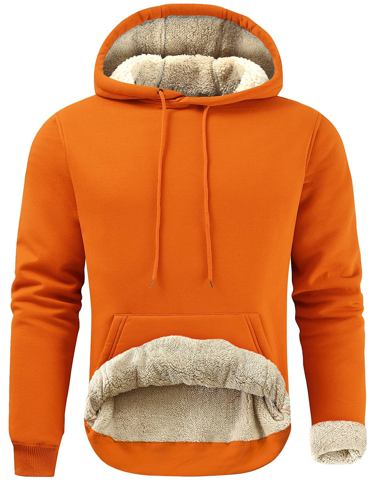Gesean Men's Cotton Fleece Pullover Hoodie Sherpa Warm Hooded Sweatshirt