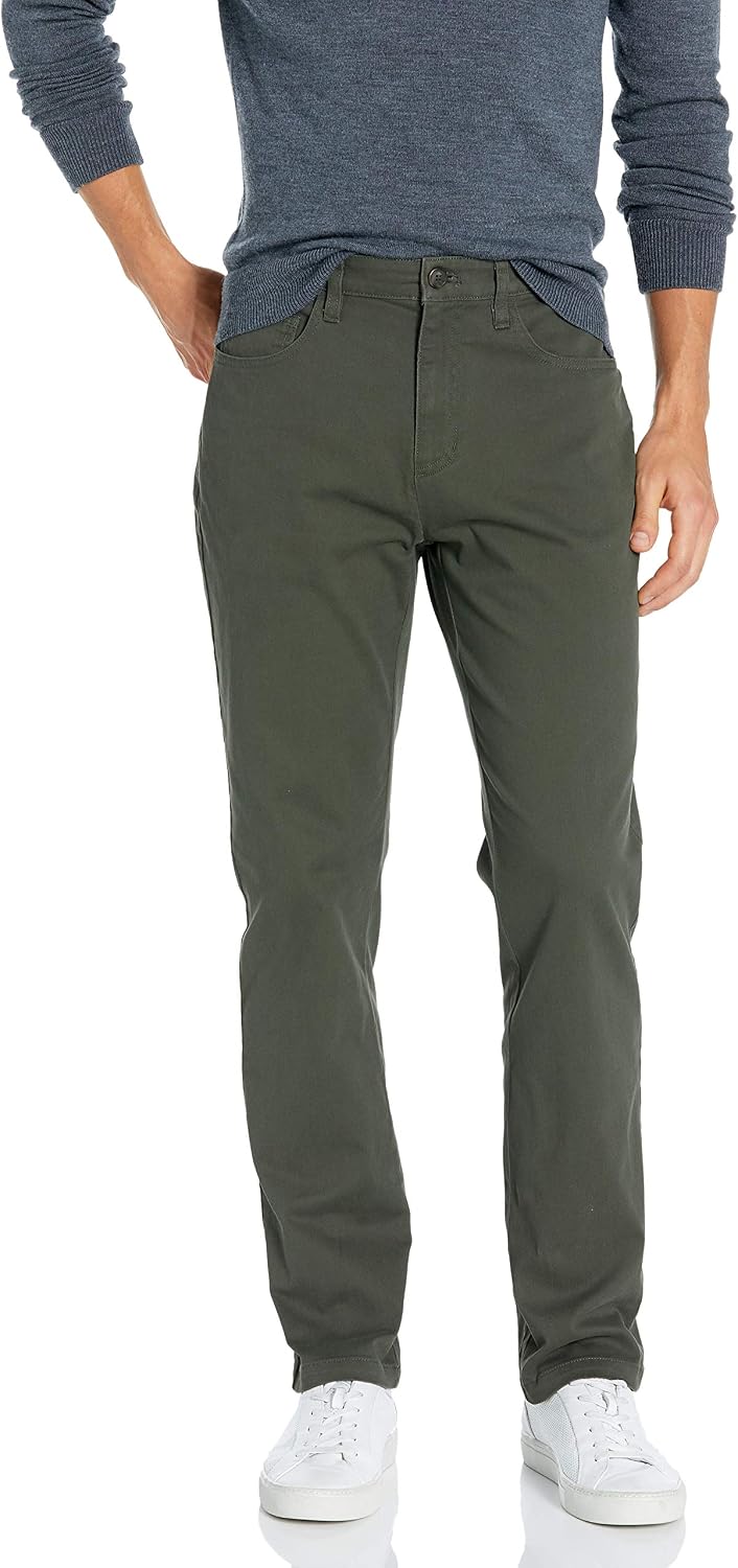 Amazon Essentials Men's Athletic Fit Chinos, Work Pants, 5-Pocket, Cotton Stretch