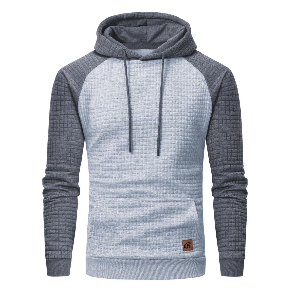 Yundobop Men's Pullover Hoodies Plaid Jacquard with Kangaroo Pocket
