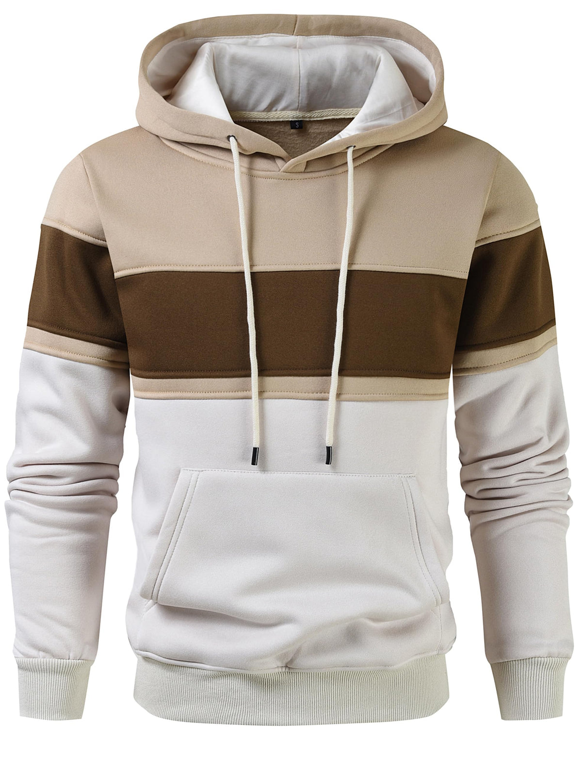 Mens Classic Color Block Hoodie Pullover Casual Fleece Sweatshirt