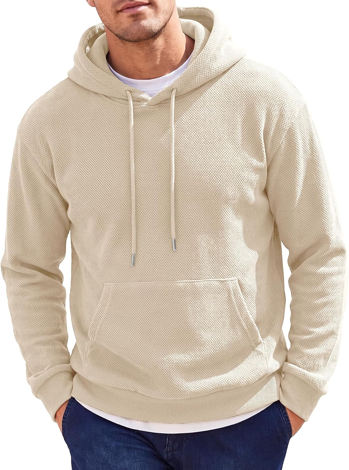 Runcati Mens Casual Hoodies Long Sleeve Pullover Sweatshirts with Pocket