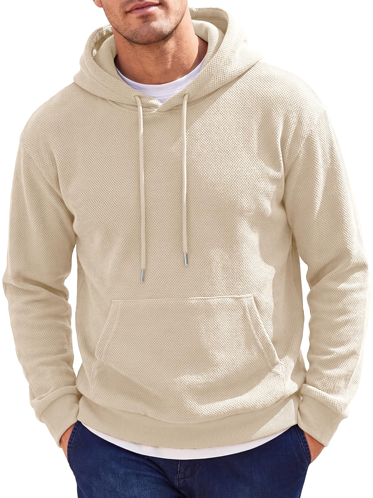 Runcati Mens Casual Hoodies Long Sleeve Pullover Sweatshirts with Pocket