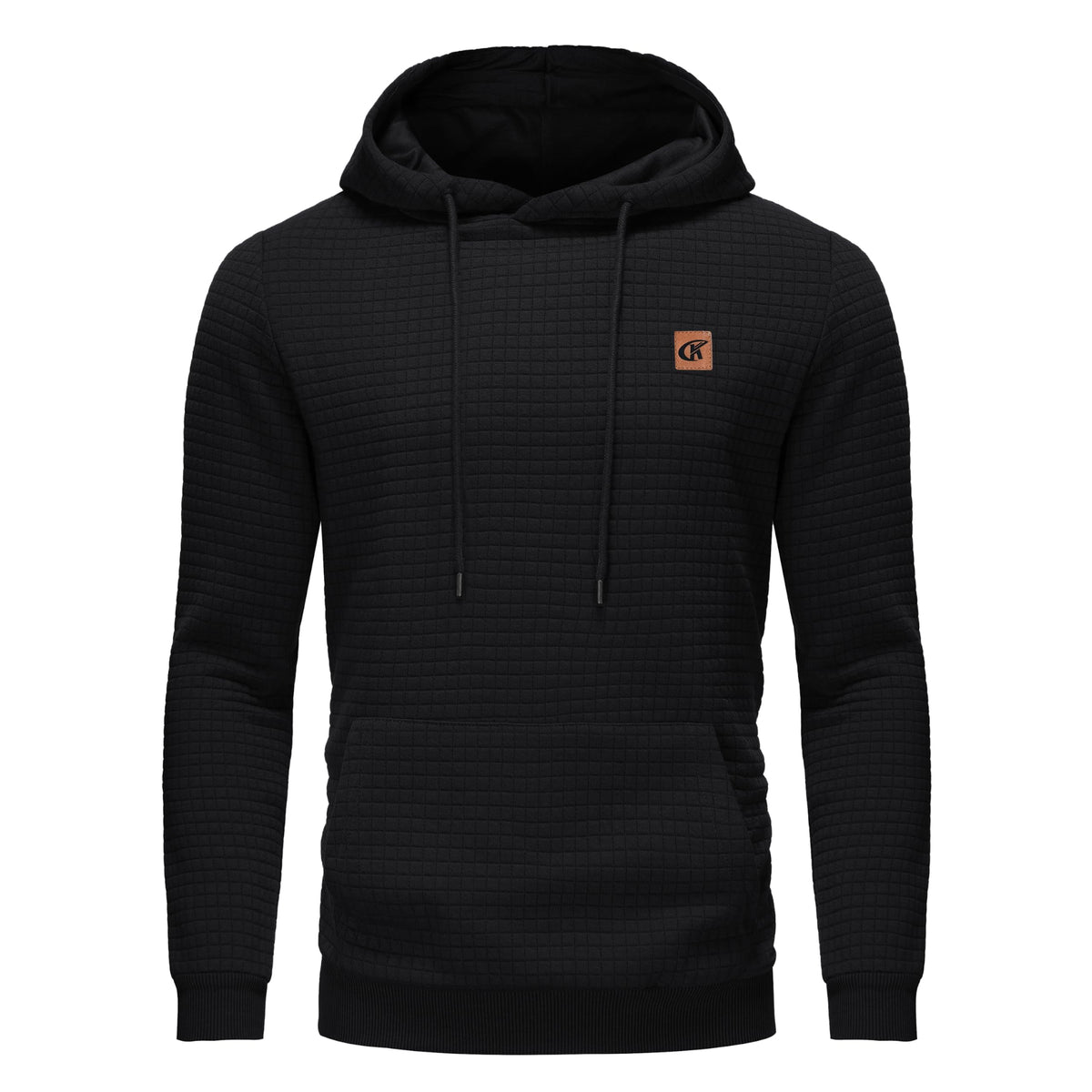 Yundobop Men's Pullover Hoodies Plaid Jacquard with Kangaroo Pocket