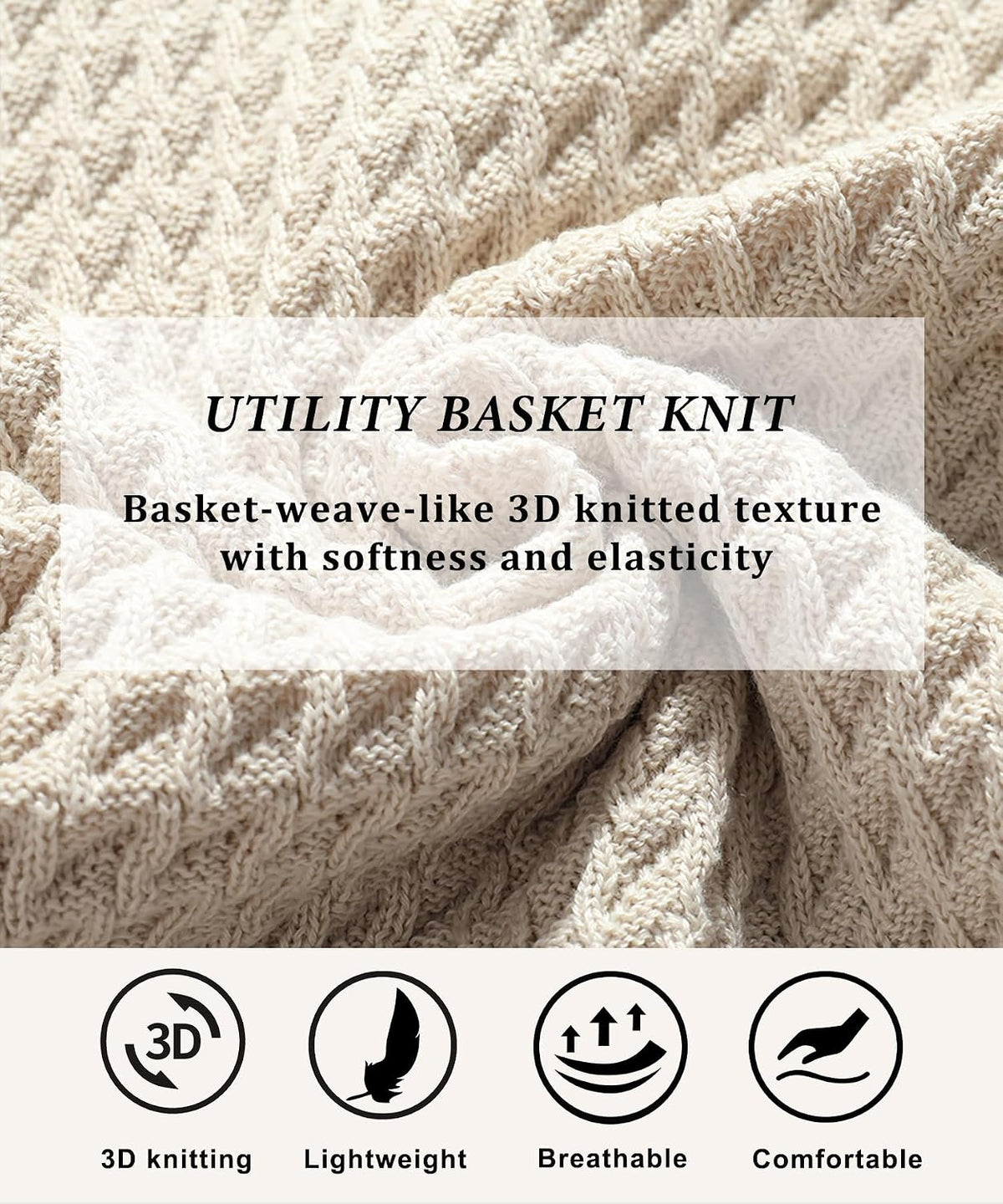 Men's Hoodie Pullover Casual Solid Waffle Knit Hooded Sweatshirt