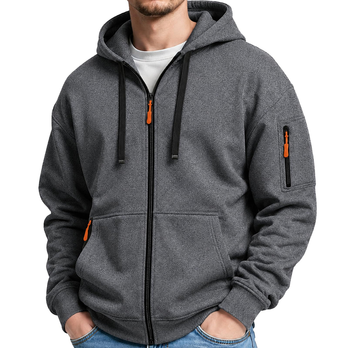 MANTORS Mens Fleece Jackets Contrast Hoodies Lightweight Sweatshirt Color Block Jacket Coats