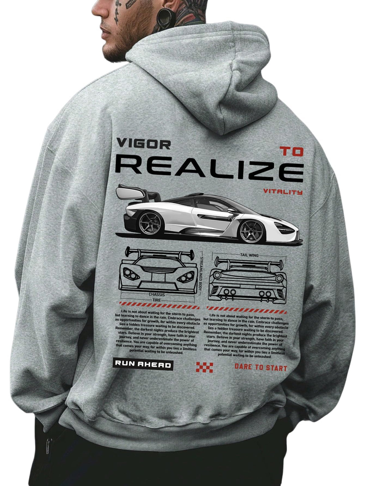 RoseSeek Men's Vintage Graphic Car Hoodies Long Sleeve Thermal Sweatshirts
