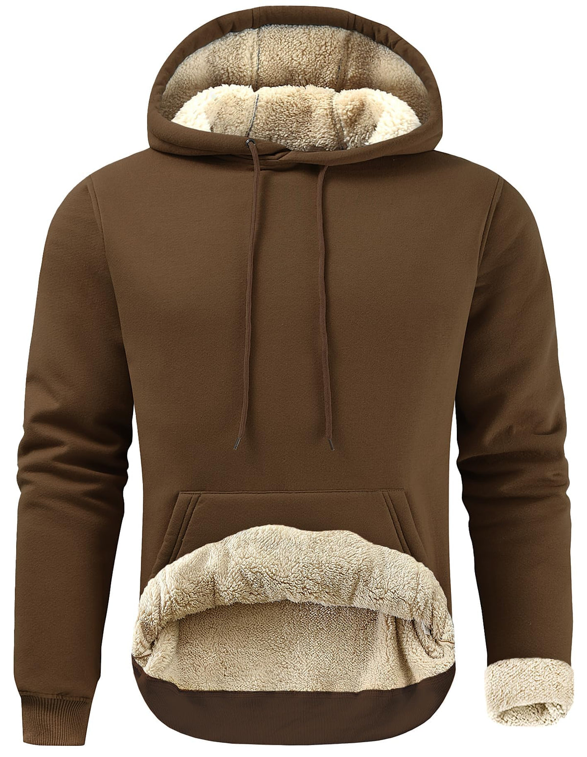 Gesean Men's Cotton Fleece Pullover Hoodie Sherpa Warm Hooded Sweatshirt