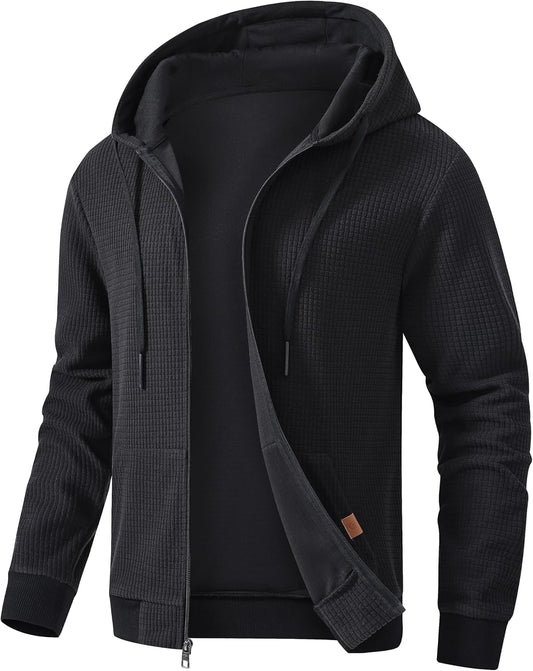 Yundobop Men's Full Zip Casual hoodie Sweatshirt Jacket