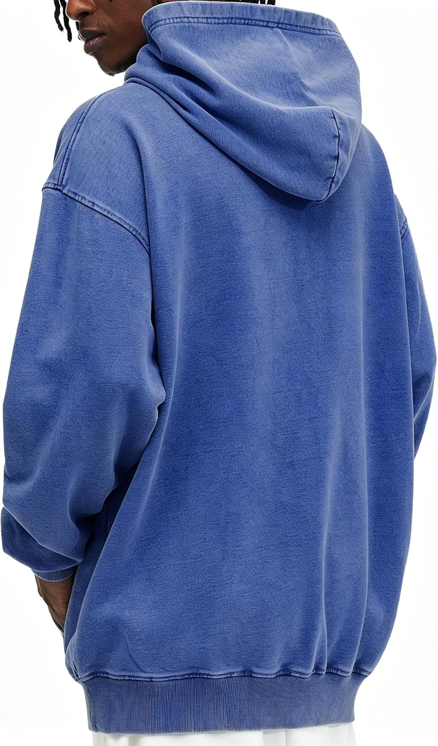 Men Oversized Acid Wash Hoodie Vintage Heavyweight Cotton Top