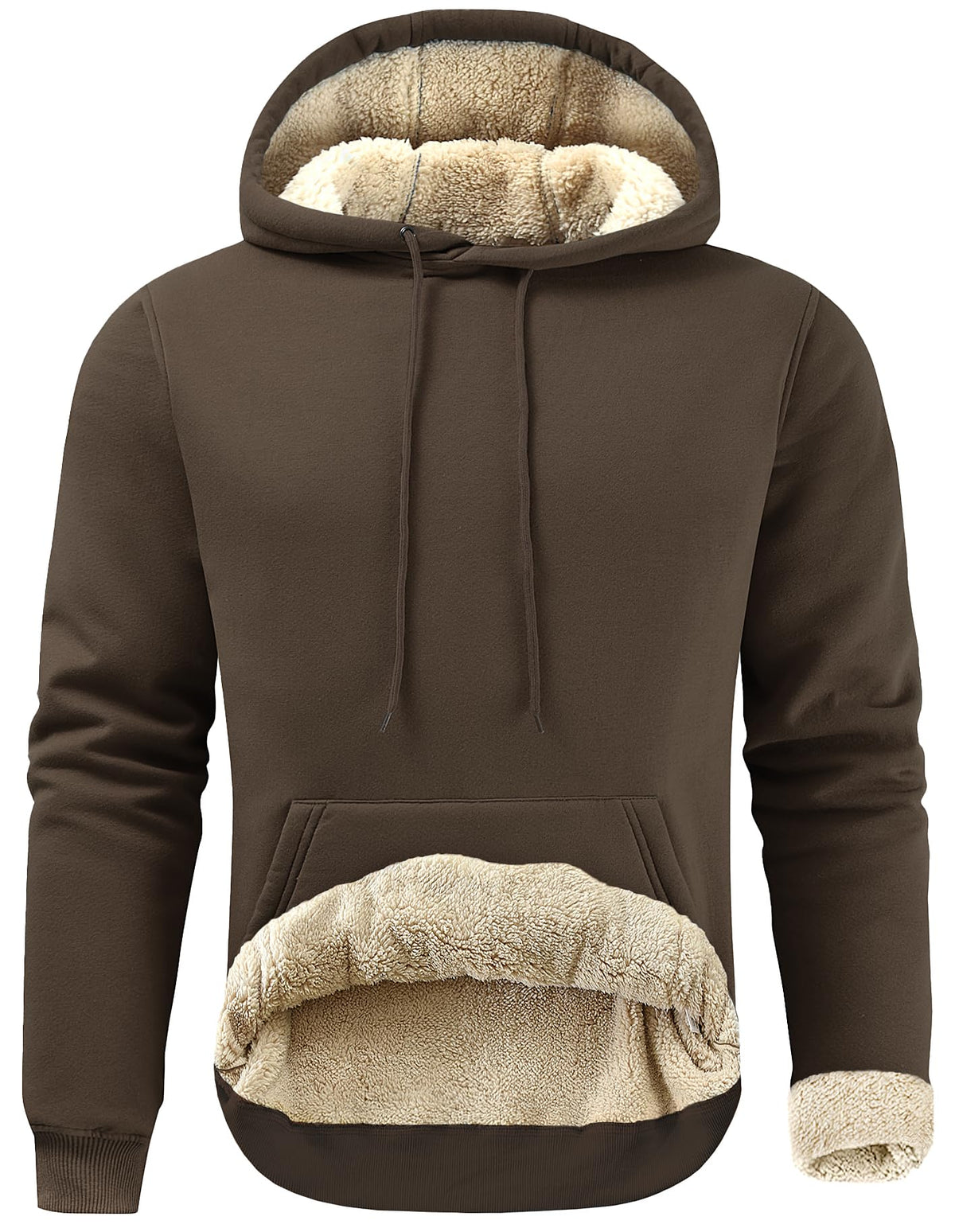 Gesean Men's Cotton Fleece Pullover Hoodie Sherpa Warm Hooded Sweatshirt