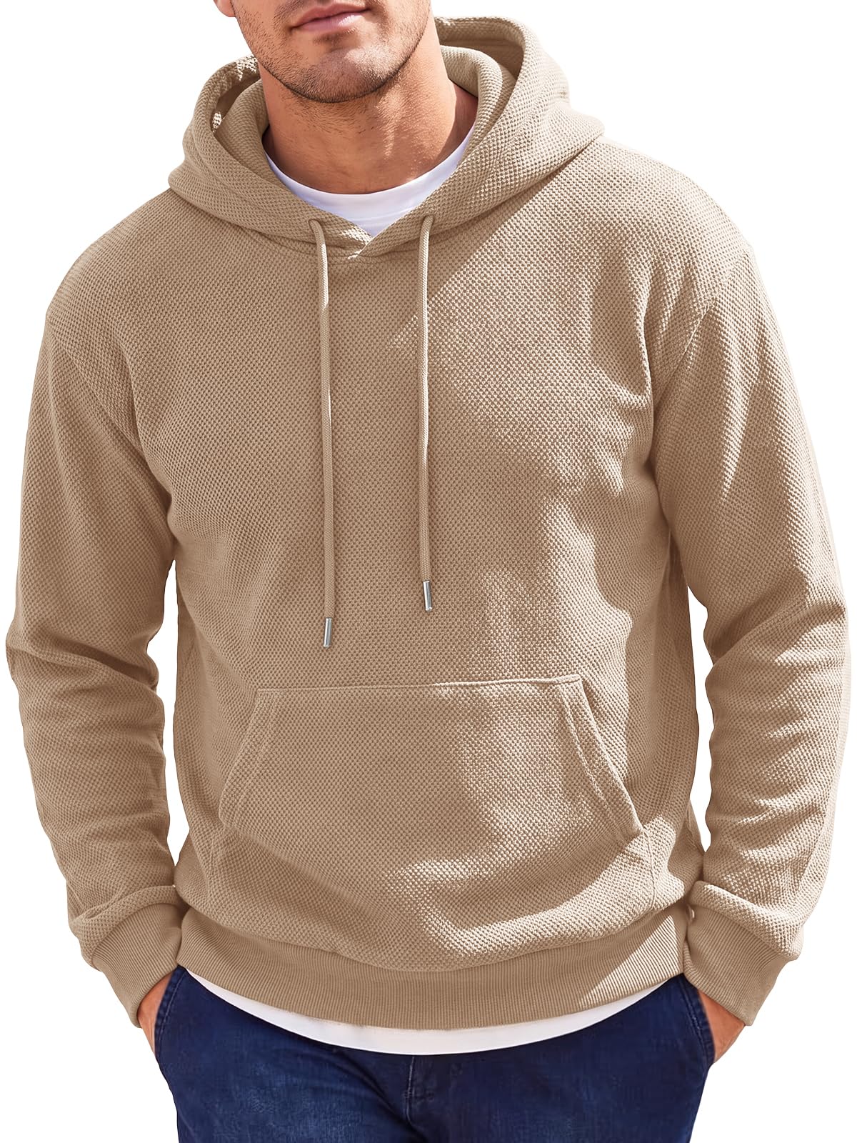 Runcati Mens Casual Hoodies Long Sleeve Pullover Sweatshirts with Pocket