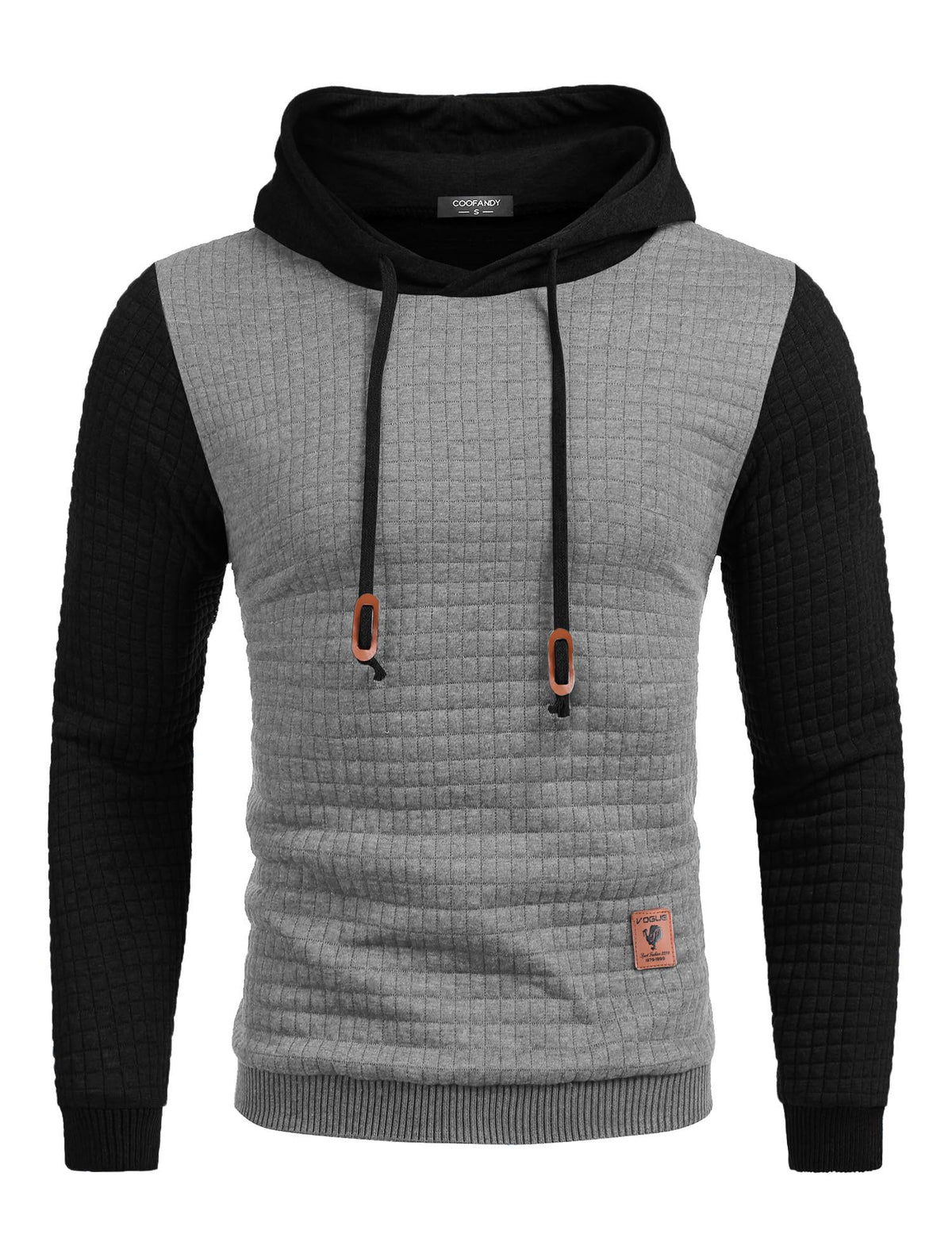COOFANDY Mens Hooded Sweatshirt Casual Long Sleeve Drawstring Waffle Knit Pullover Hoodies