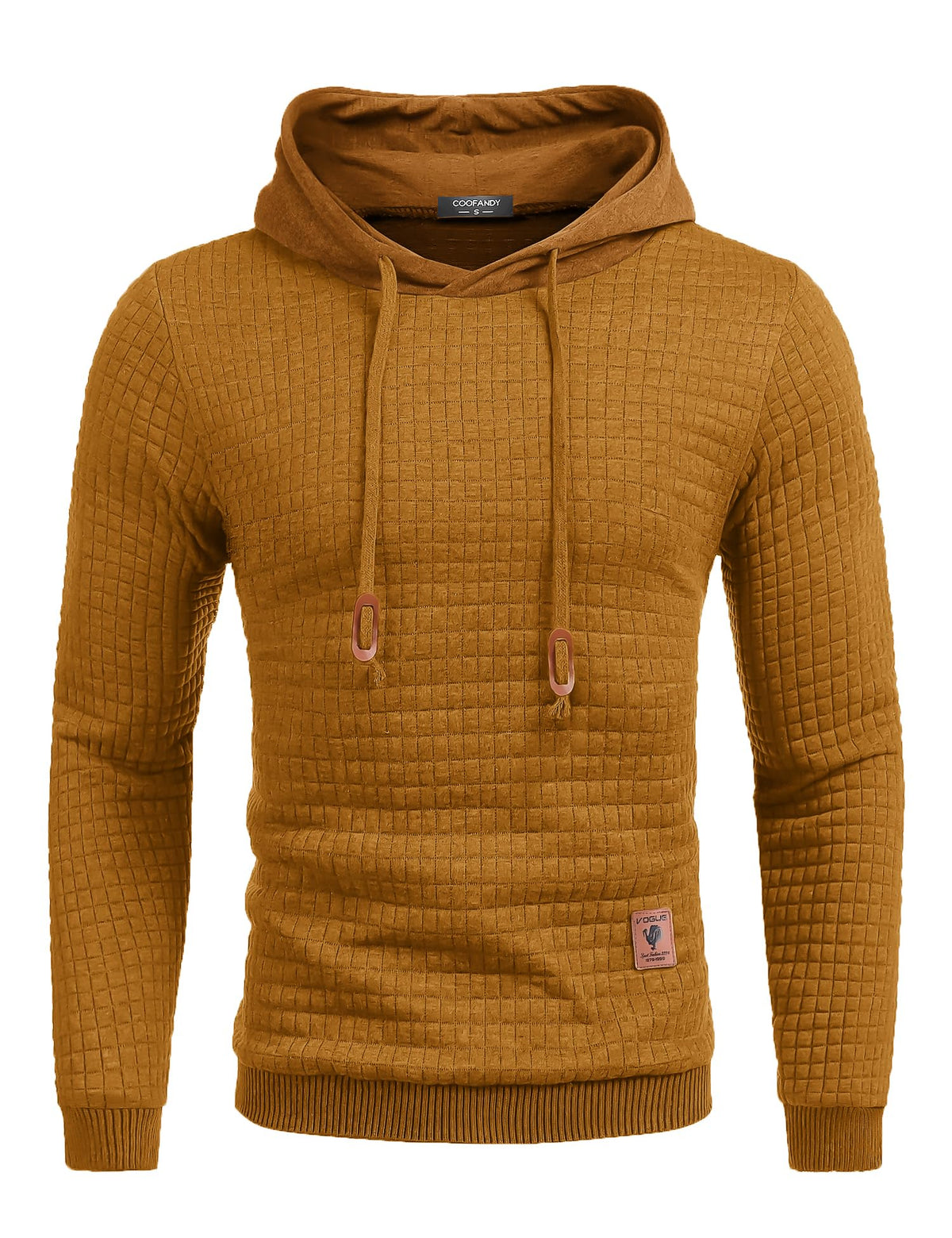 COOFANDY Mens Hooded Sweatshirt Casual Long Sleeve Drawstring Waffle Knit Pullover Hoodies
