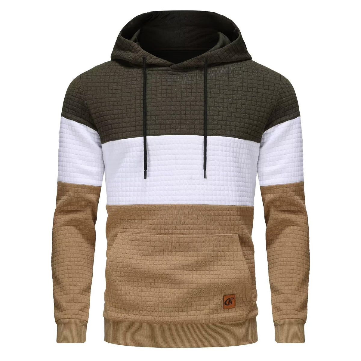 Yundobop Men's Pullover Hoodies Plaid Jacquard with Kangaroo Pocket