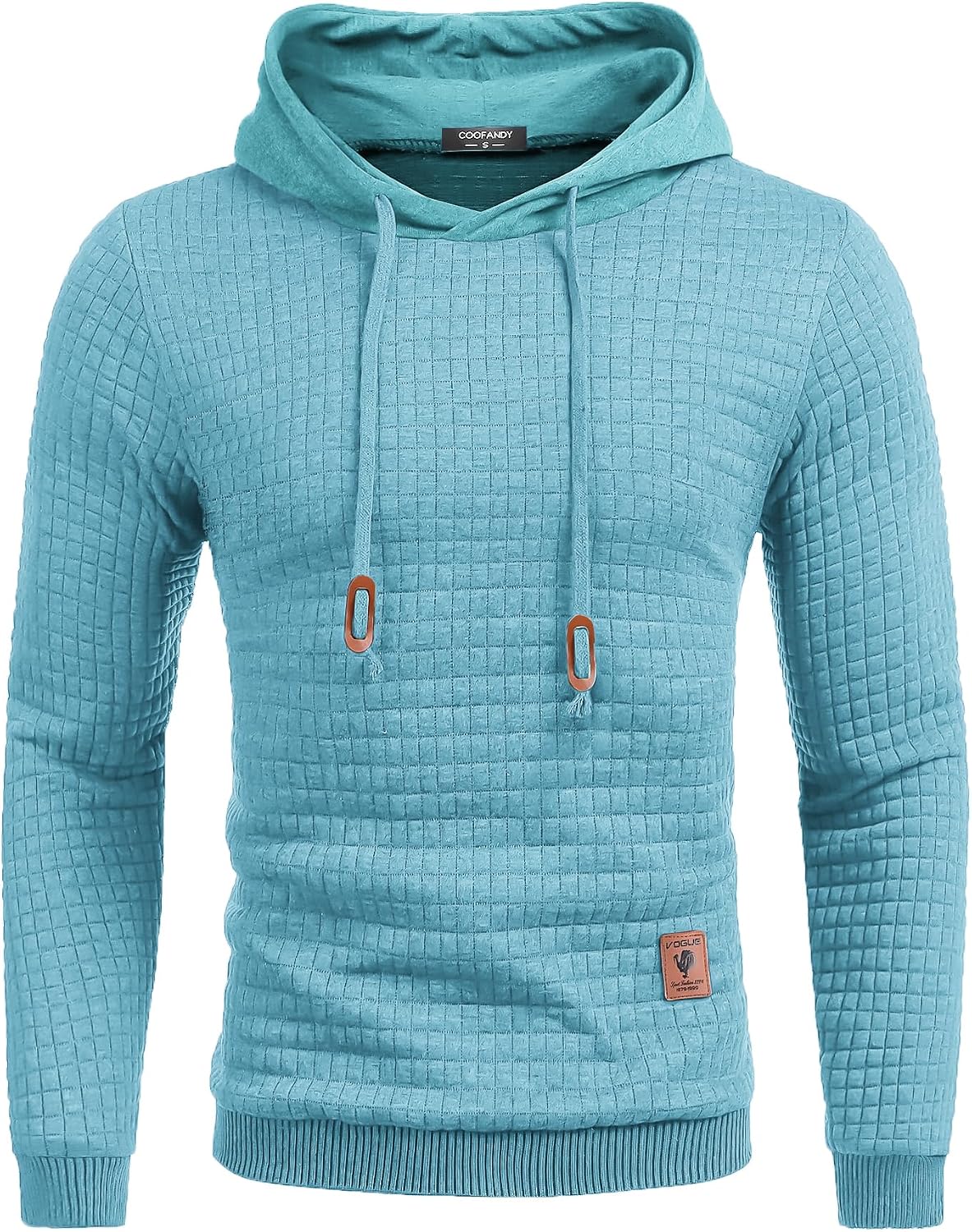 COOFANDY Mens Hooded Sweatshirt Casual Long Sleeve Drawstring Waffle Knit Pullover Hoodies