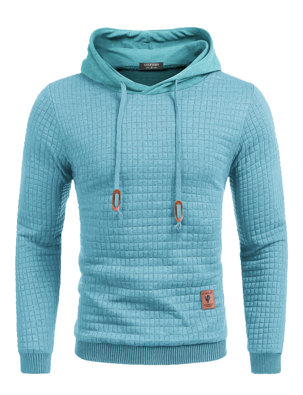 COOFANDY Mens Hooded Sweatshirt Casual Long Sleeve Drawstring Waffle Knit Pullover Hoodies