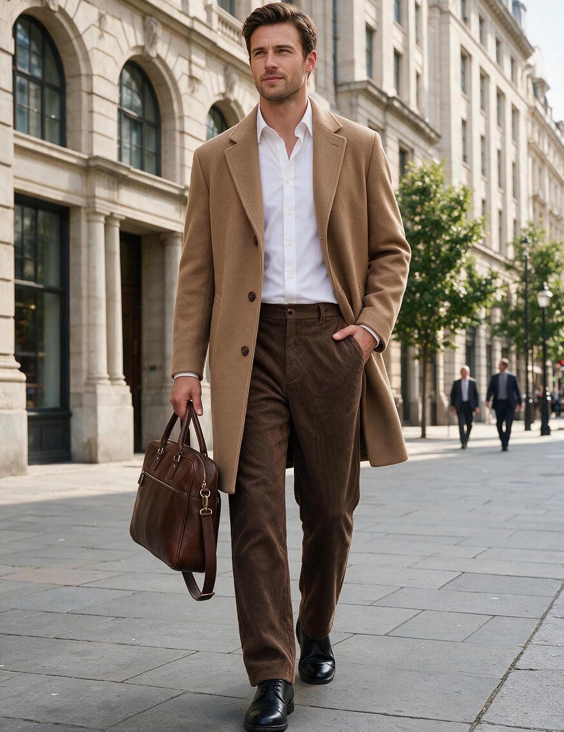 COOFANDY Men's Corduroy Pant Straight Fit Flat Front Casual Dress Slacks