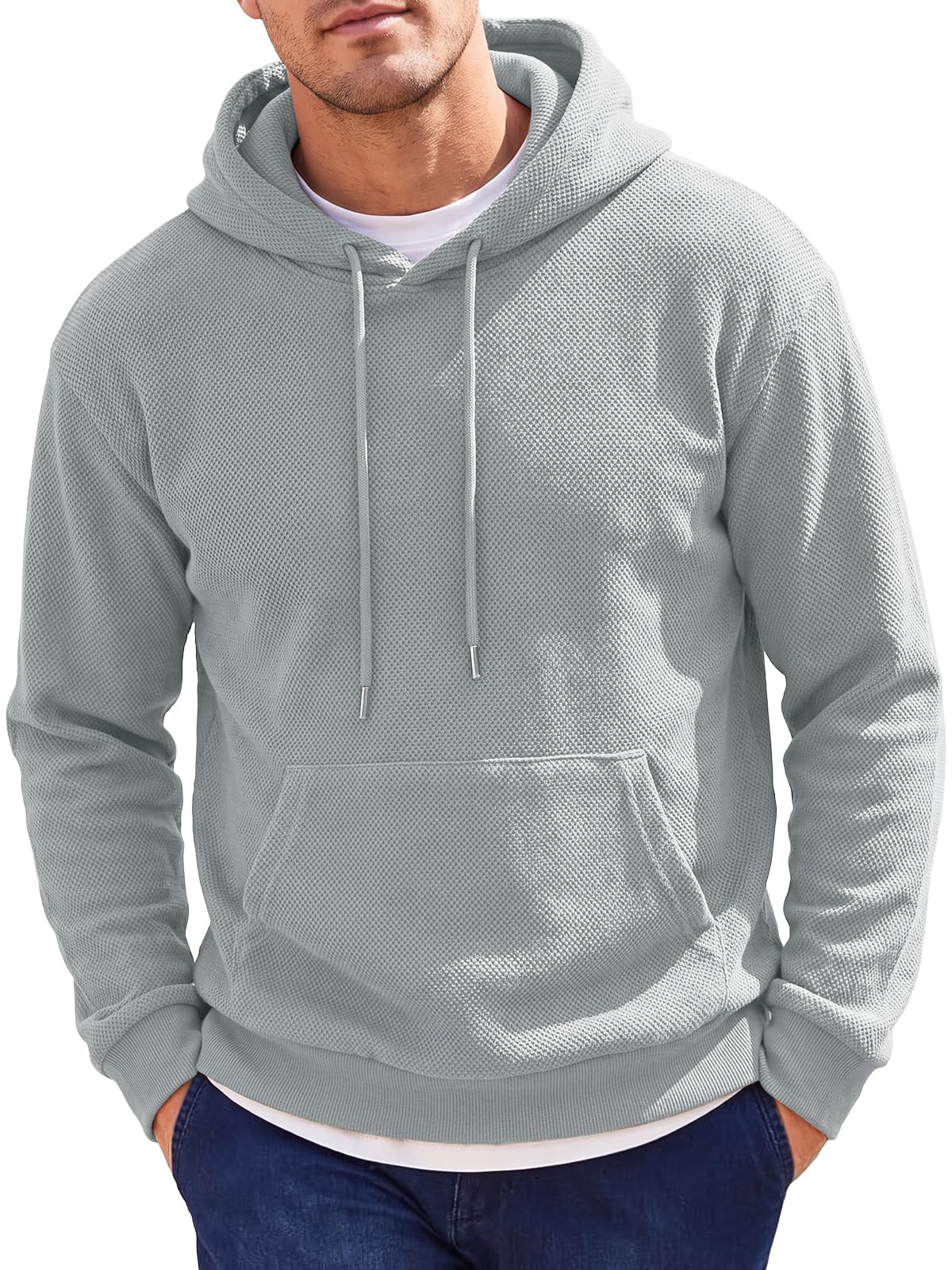 Runcati Mens Casual Hoodies Long Sleeve Pullover Sweatshirts with Pocket