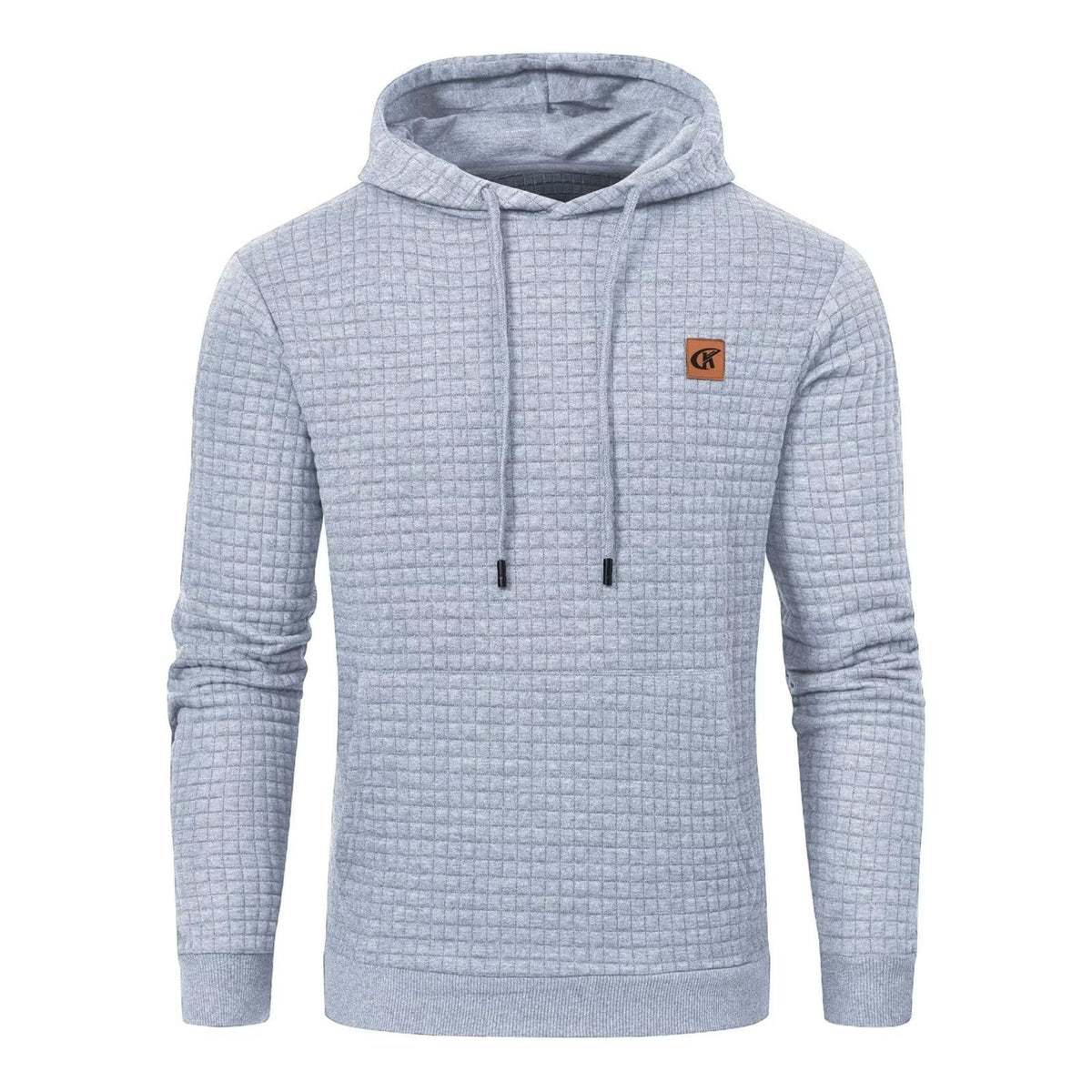 Yundobop Men's Pullover Hoodies Plaid Jacquard with Kangaroo Pocket