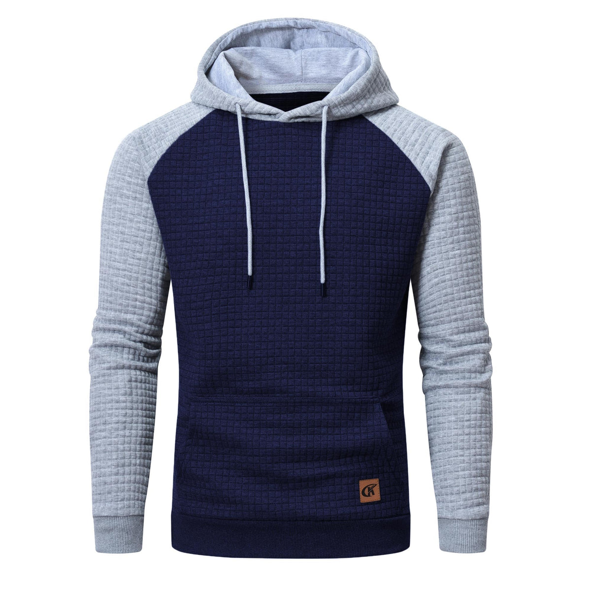Yundobop Men's Pullover Hoodies Plaid Jacquard with Kangaroo Pocket