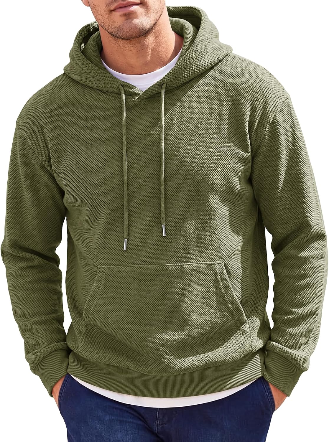 Runcati Mens Casual Hoodies Long Sleeve Pullover Sweatshirts with Pocket